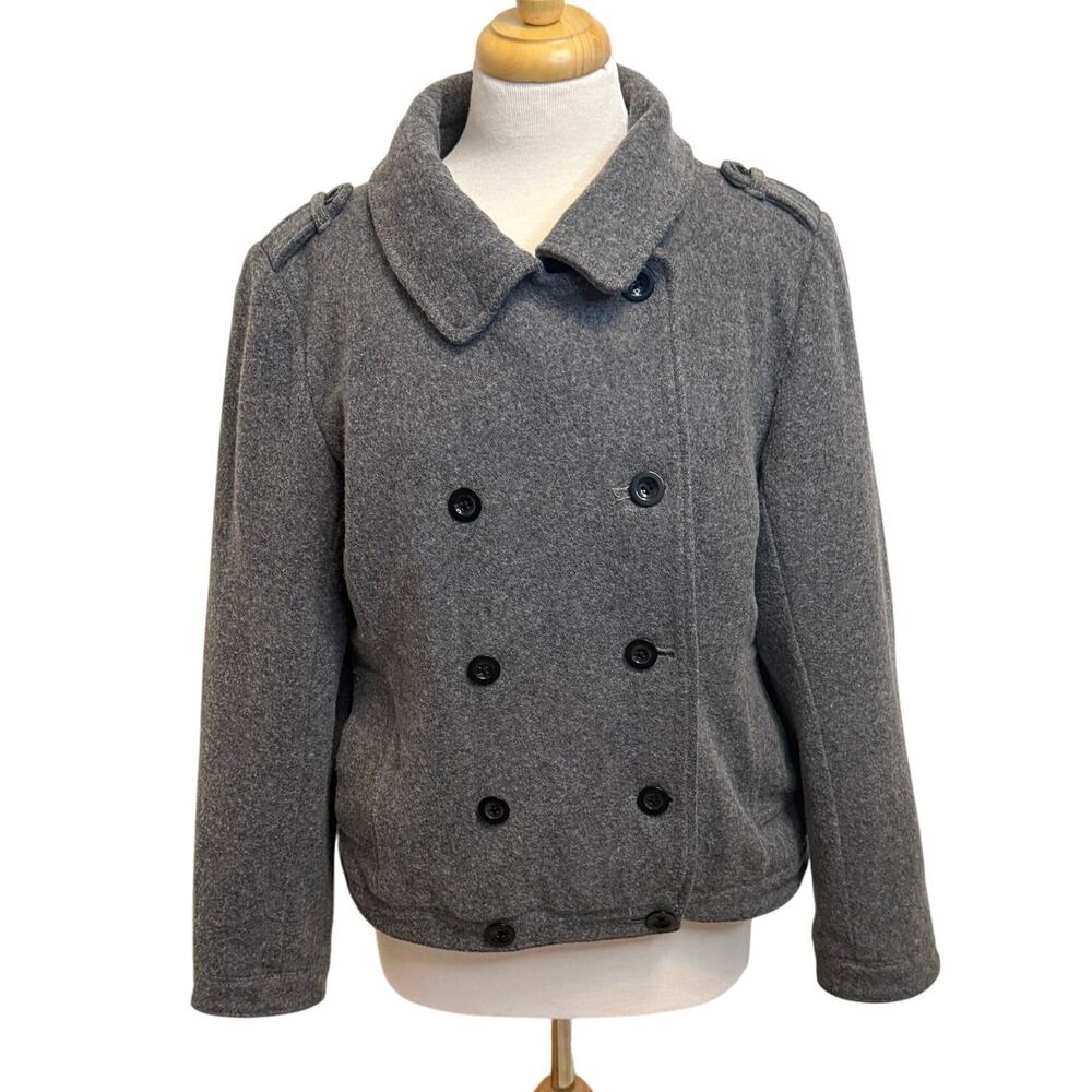 Old Navy Wool Blend Heathered Double-Breasted Pea Coat Size XL Classic Old Money